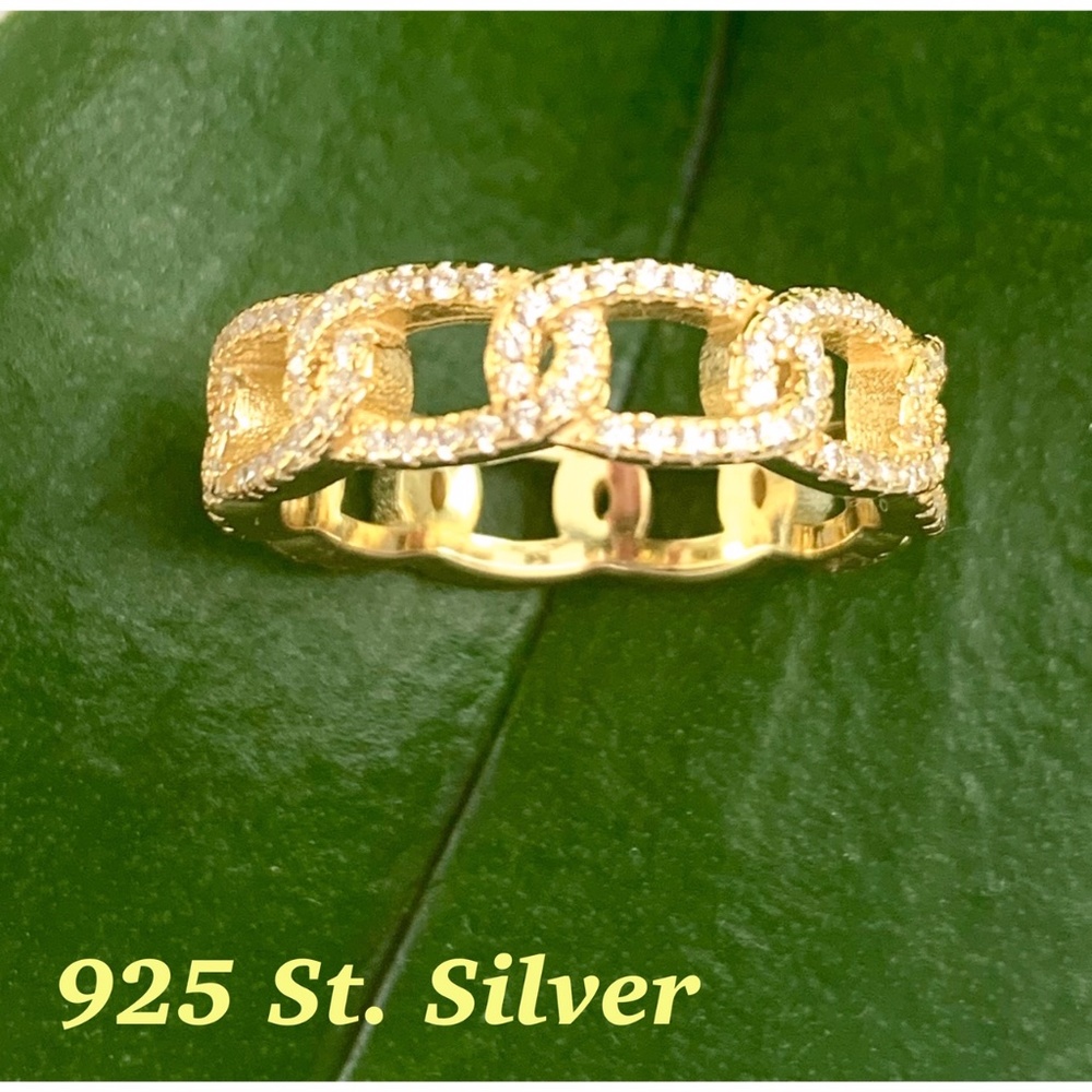 925 ST SILVER & CZ PAVED WEDDING BAND RING